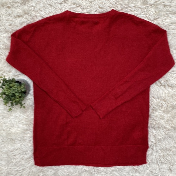 Loft Sparkle Pop Shine Embroidered Sweater 💗 Red & Gold - Picture 8 of 16